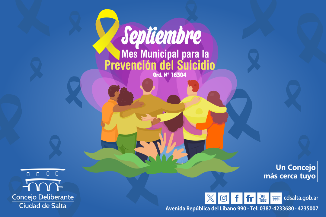 Septiembre es el Mes Municipal  para la Prevención del Suicidio